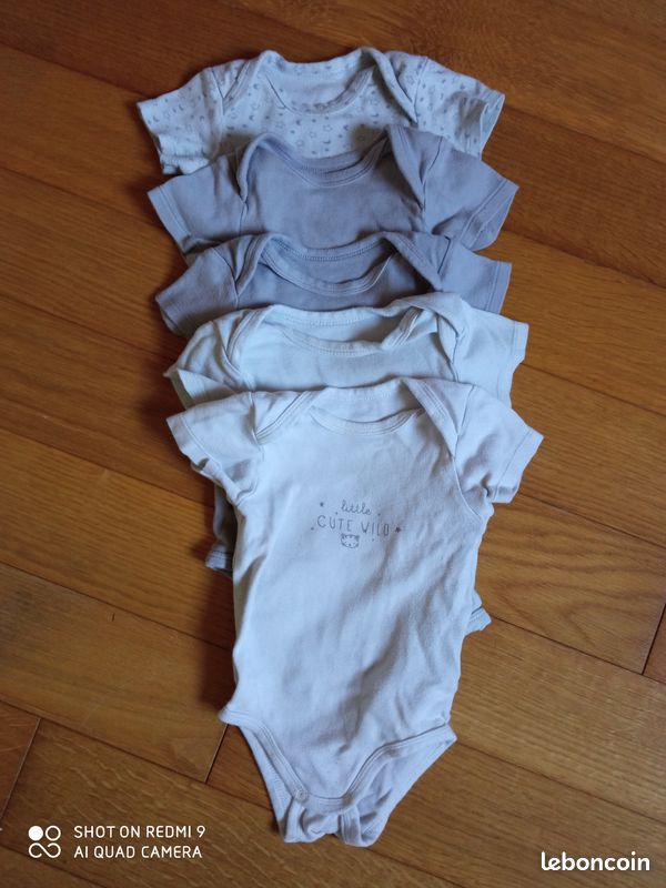 Lot bodies 12 mois manches courtes (image 1)