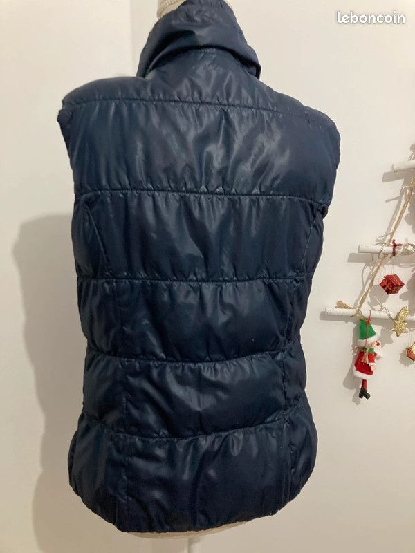 Doudoune femme courte sans manches, marine, taille 38, marque