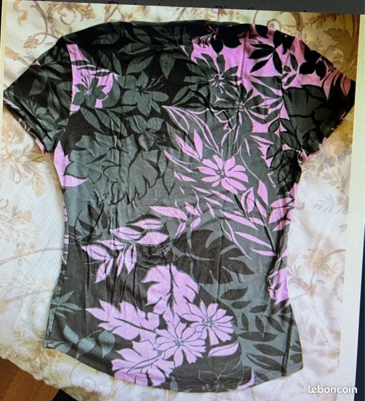 Tee-shirt kaki et rose T S CAMAÏEU (image 2)