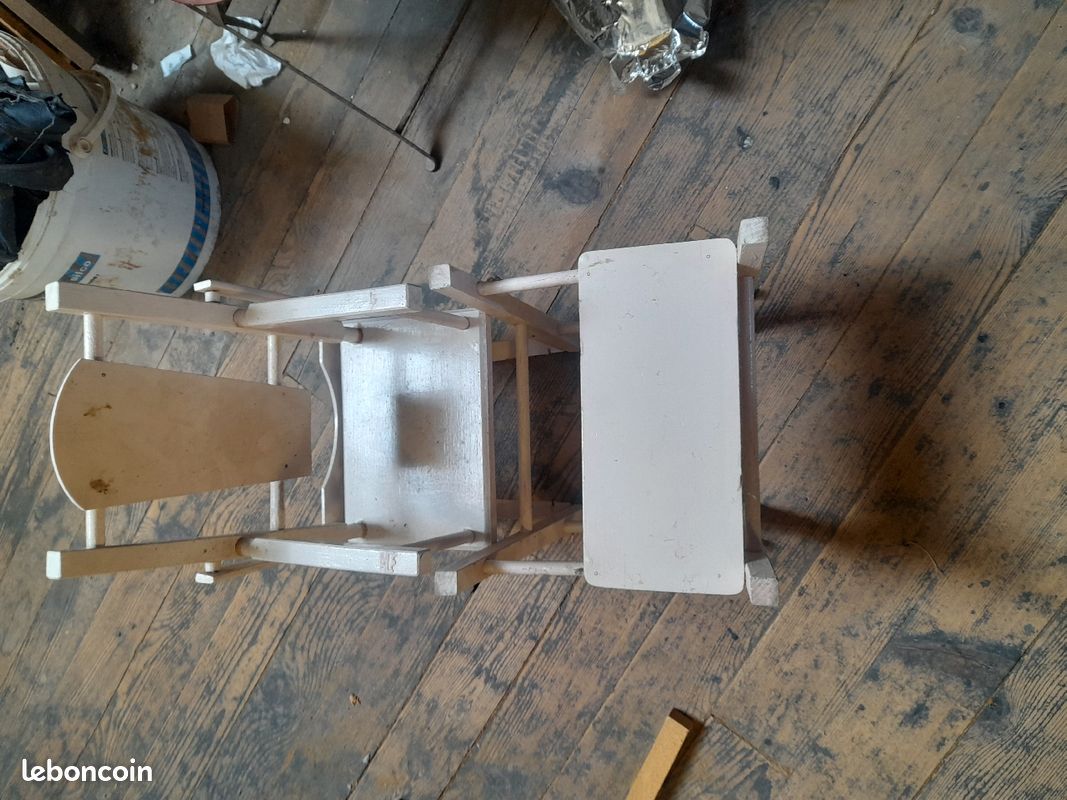 Jouet ancien chaise haute bois (image 3)