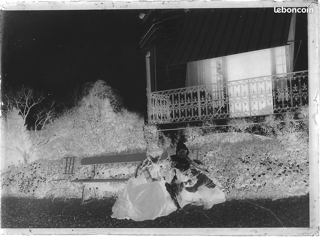 Bailly, France, château, photos plaque de verre, lot de 10 négatifs 6x9 cm (image 3)