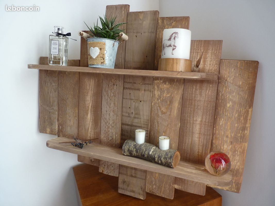 étagère, campagne, murale, bois, pin, palettes, recyclés, décoration, loft, vintage (image 3)