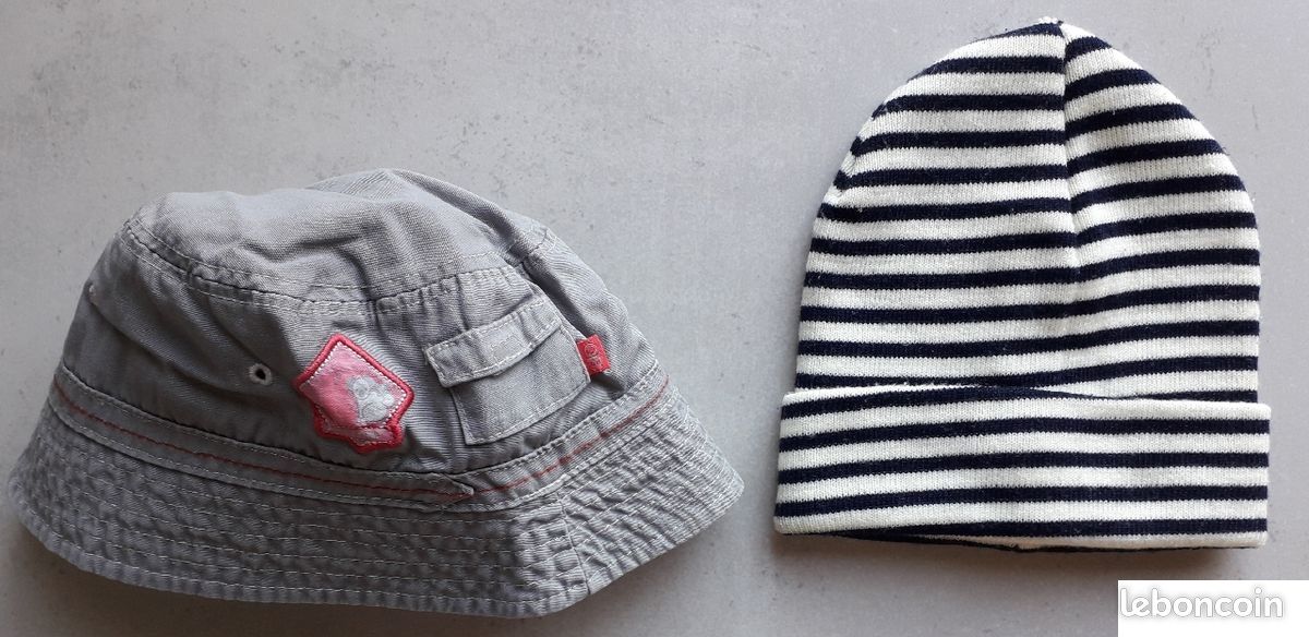 Lot composé d'un bob et d'un bonnet taille 2 ans environ (49 cm) (image 1)