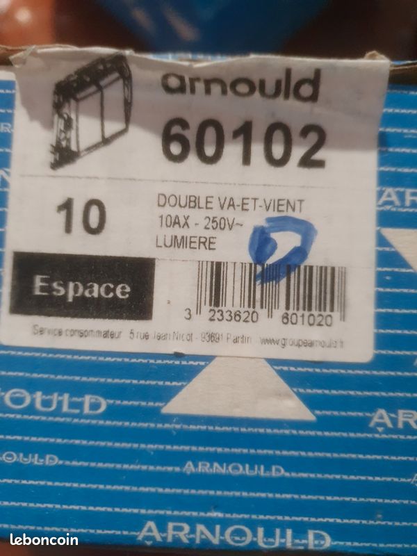 Arnould Espace 10A Interrupteur Va-et-vient Double Lumière - Blanc (60102) | Achetez sur