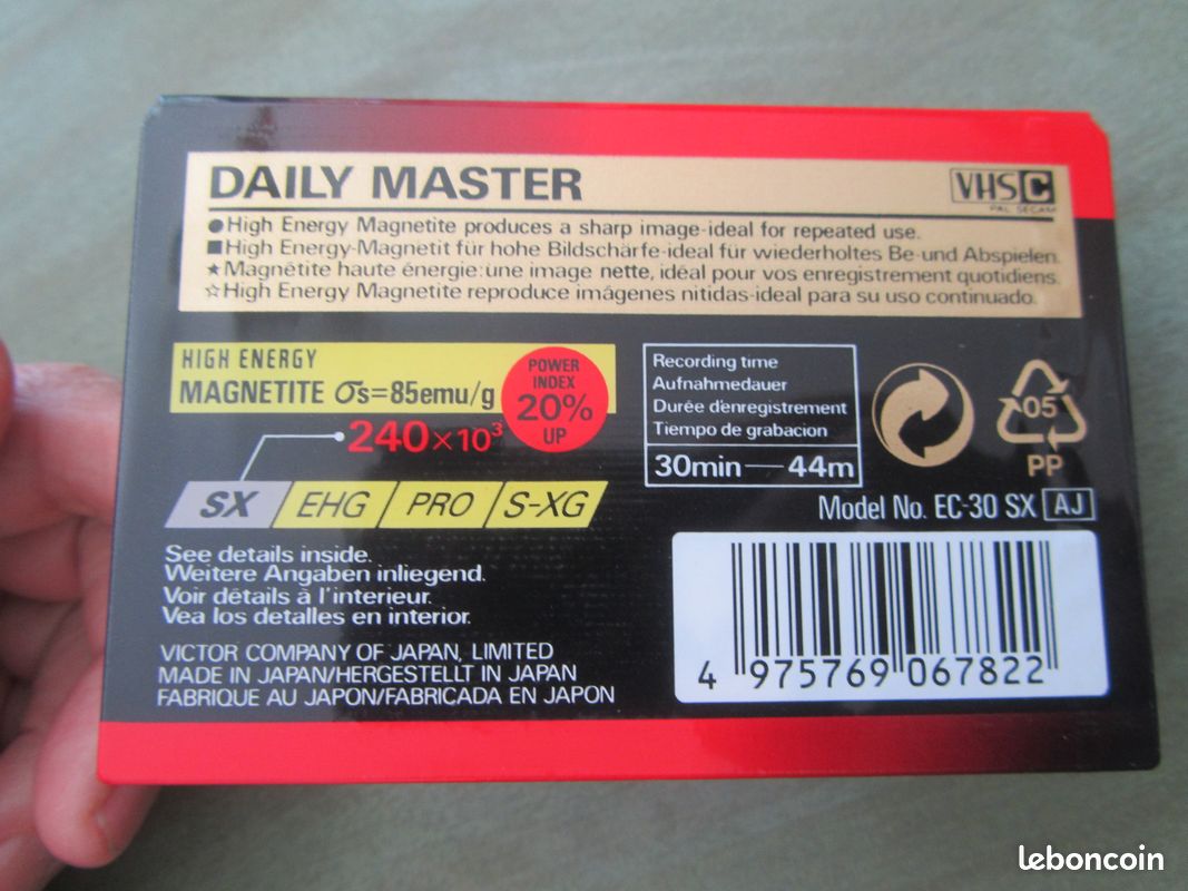 Cassette JVC Super VHS Master – 30 XG – Neuve Sous Blister
