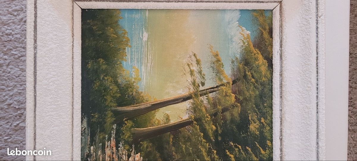 Tableau toile ancienne peinture à l'huile (image 7)