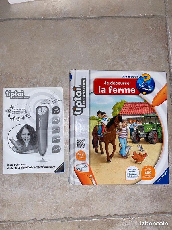Coffret Ravensburger Tiptoi – Lecteur Interactif + Livre « Je Découvre La Ferme » – Jeu éducatif électronique Pour Enfants 4-10 Ans