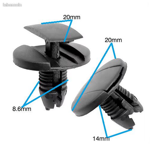 Clips De Fixation, 50 Pièces Clips De Fixation Voiture Rivets