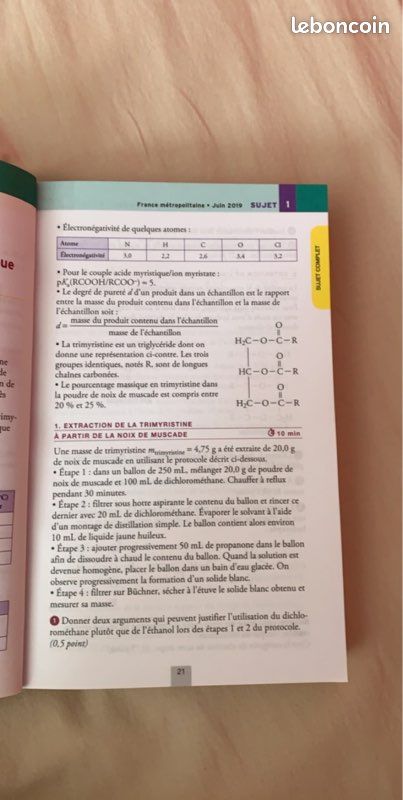 Annabac 2020 Physique Chimie Terminale S (image 5)