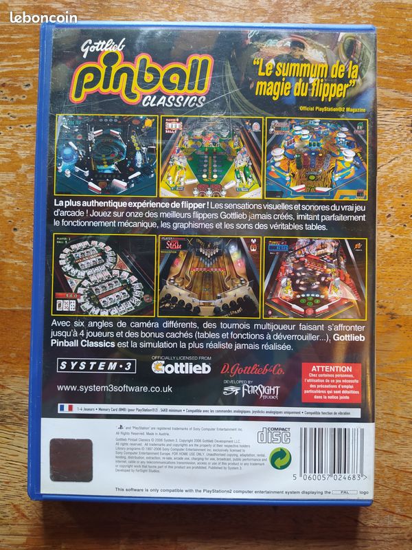 Gottlieb Pinball Classics – Jeu PSP Complet – Bon état – Testé