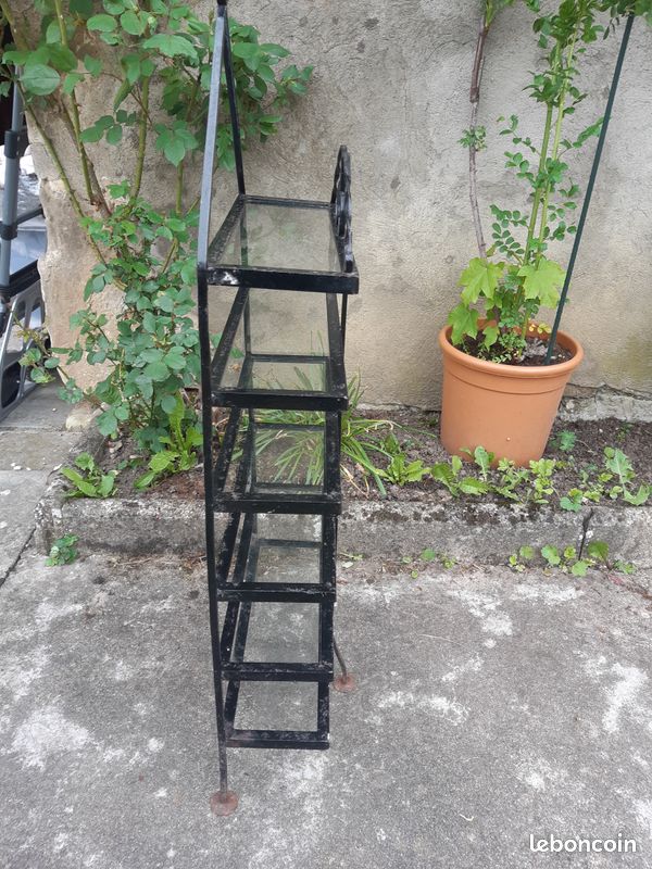 Etagère en fer forgé et verre à poser (image 5)