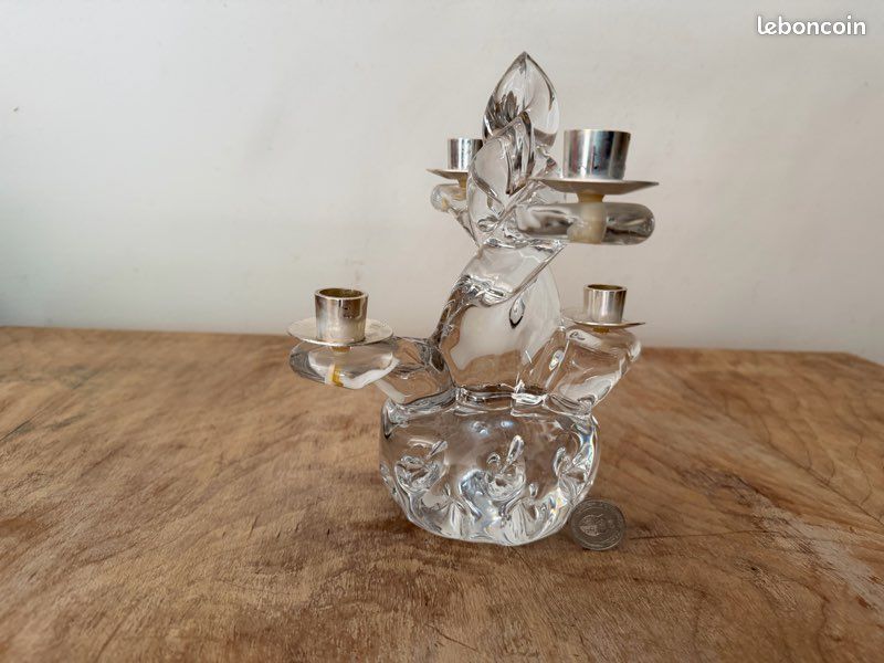 Bougeoirs En Cristal Vintage Orrefors Suède – Design Scandinave Années 60/70 – Lot Bohème