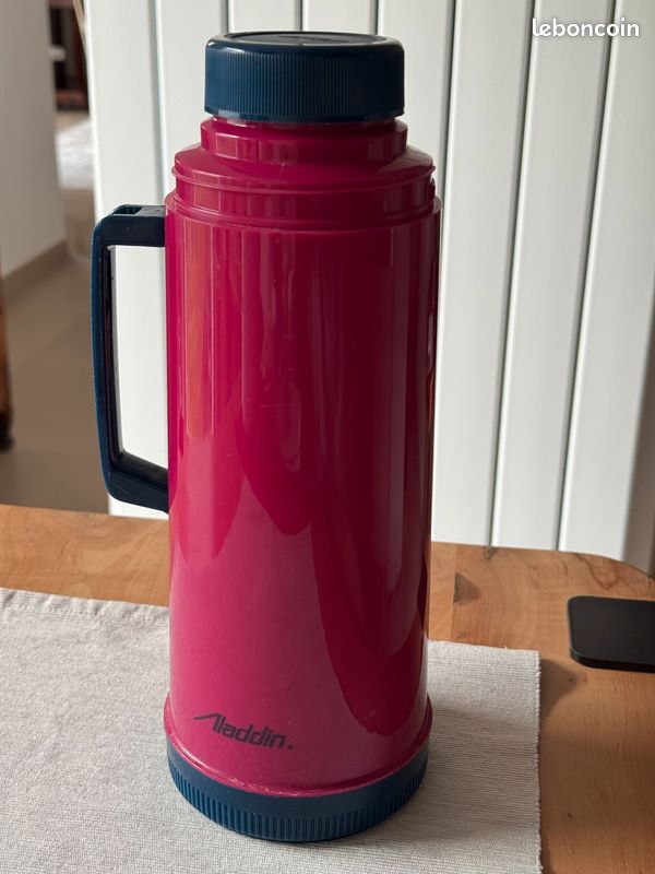 Bouteille Thermique Vintage Aladdin – 1 Quart – Plastique Bleu – États-Unis