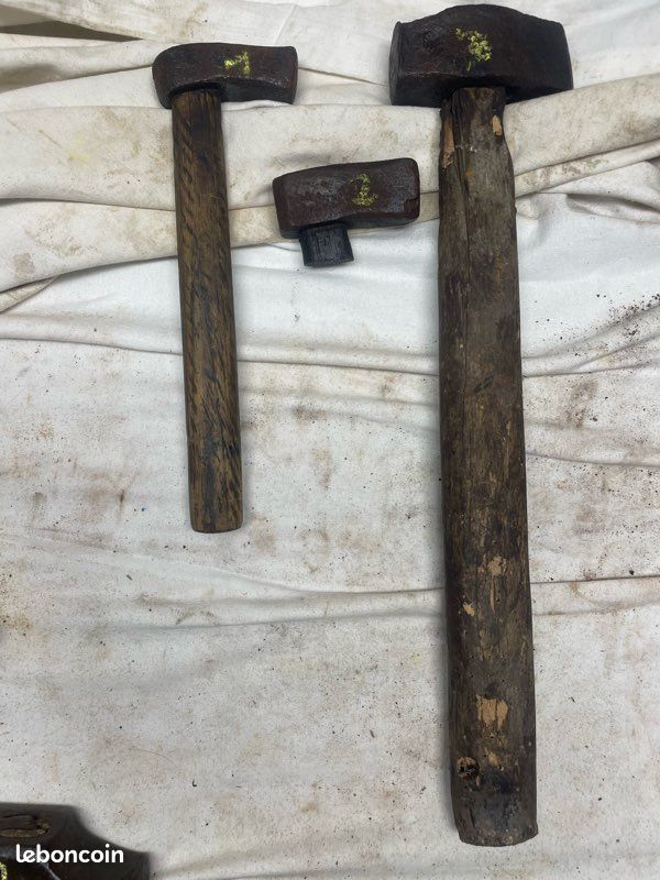 n° 23 outil ancien, marteau de forgeron Forgé XIXe , hammer, Tranche à