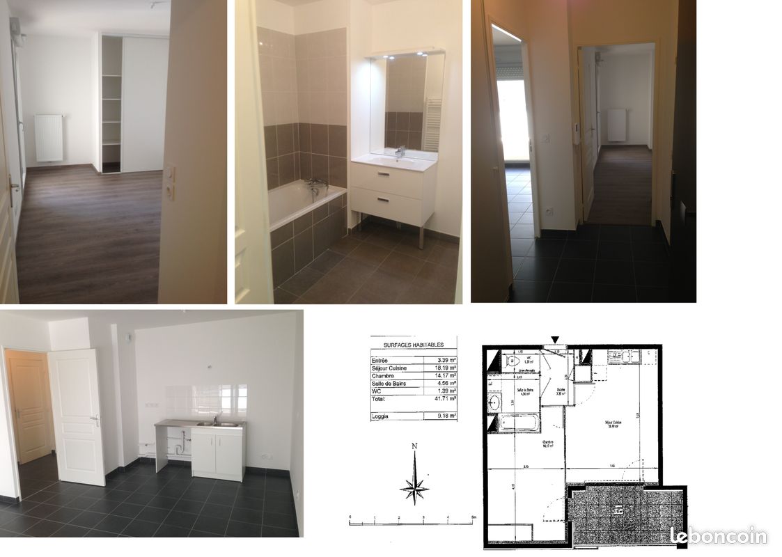 Appartement 2 pièces 42 m² · à Vaulx-en-Velin · 42 m² · 800 €/mois