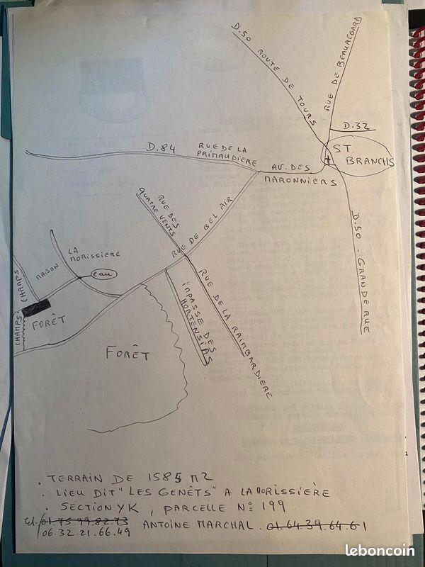 Terrain de loisir · à Saint-Branchs · 10 000 €
