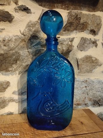 Carafe en verre avec chat, design italien EMPOLI : années 60 - France