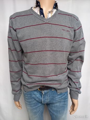 Pull Paul Smith Homme - Col V Gris - Taille M - Coton Et Cachemire - Occasion Très Bon état