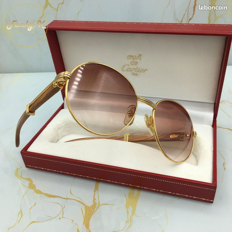 Cartier Bagatelle Lunette Cartier Bois Et Or Vintage Lunettes - Main Image