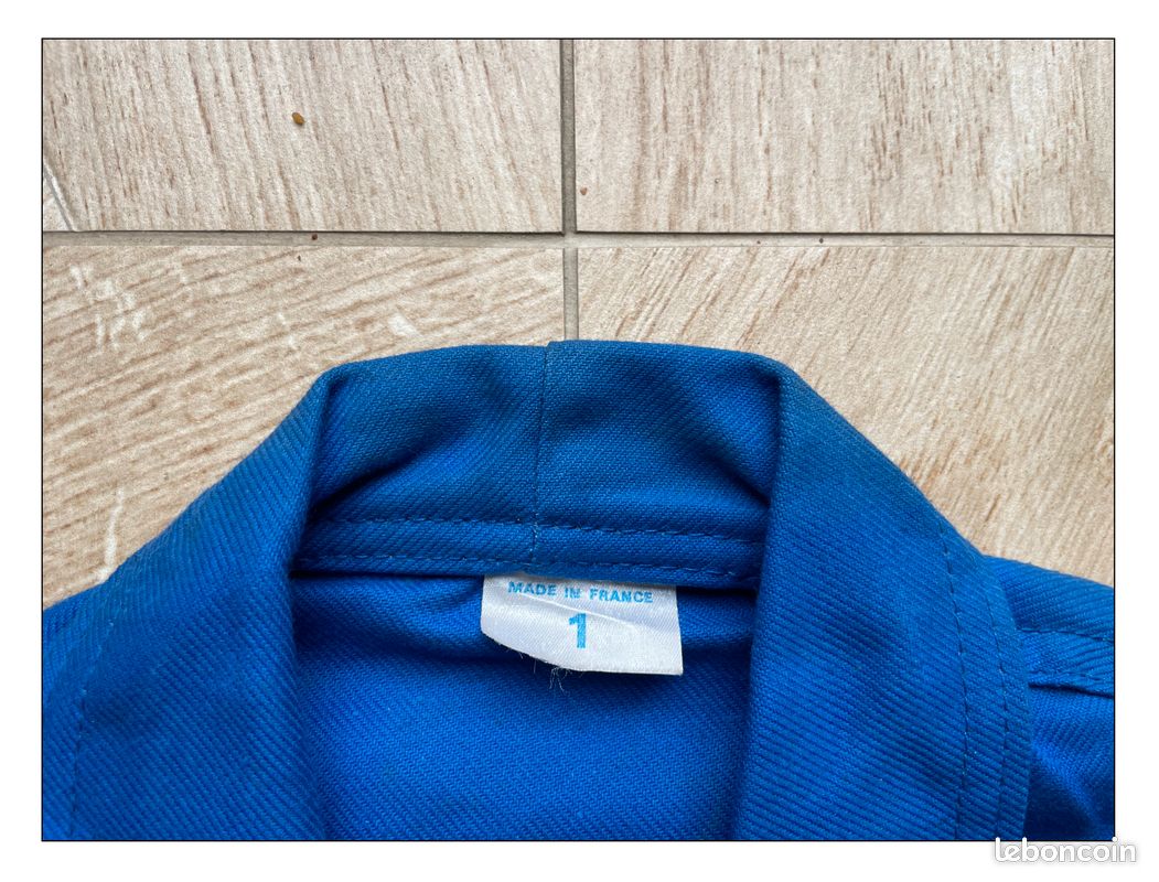 Veste Vintage Bleu De Travail Large - Coupe Cargo Baggy, Taille M, Marque France Paris - Occasion Très Bon état