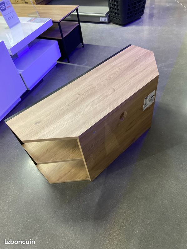 Meuble TV Conforama Bas à poser 37 cm Chêne Noir (image 4)