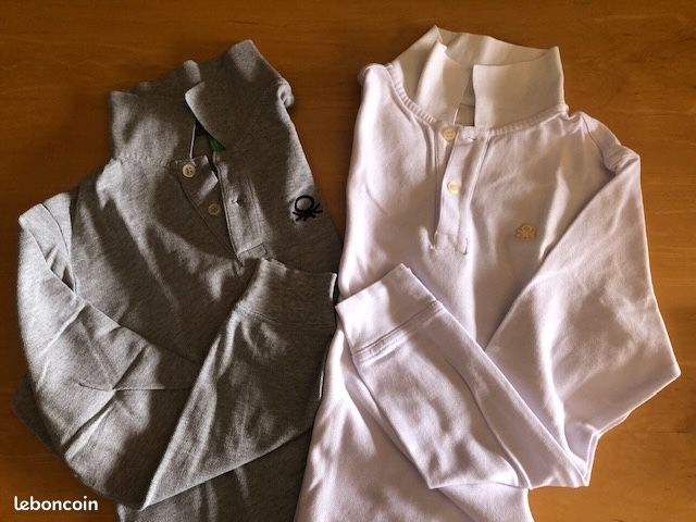 2 polos Benetton taille 8 ans (image 1)