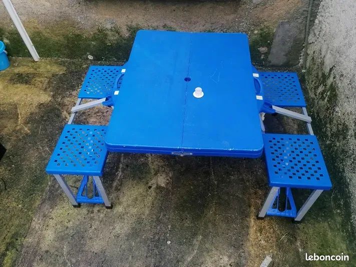 Table Pliante Voyage Avec 4 Tabourets - Valise étanche En Aluminium Pour Camping Et Pique-nique
