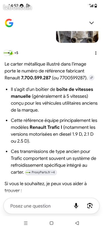 Boite à vitesses Renault trafic 2 (image 3)