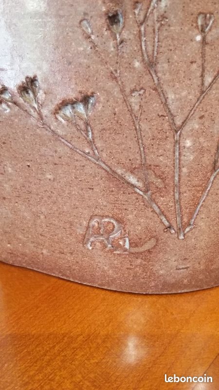Très Joli Vase En Céramique Décor Herbiers Anthony Pitot Vintage (image 3)