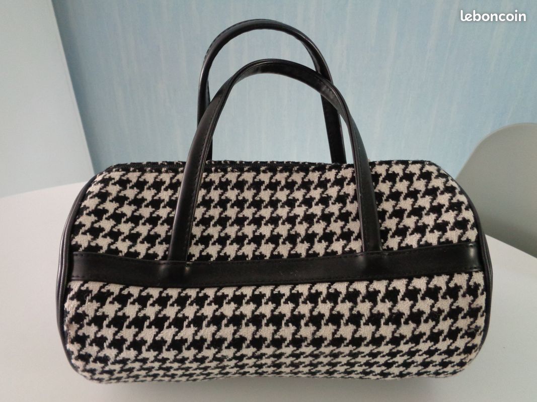 Sac bowling pied de poule noir blanc (image 1)