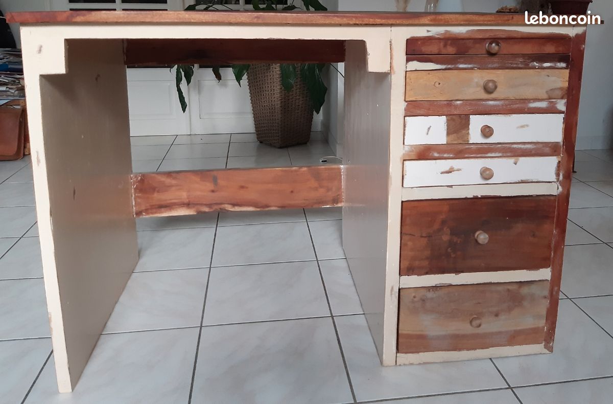 Bureau en bois massif recyclé Maison du monde (image 2)