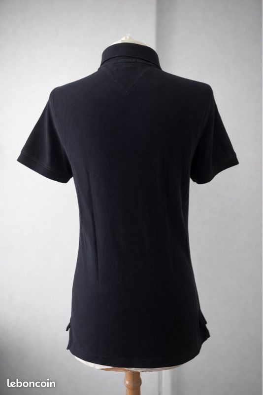 Polo noir Tommy Jeans femme – Slim Fit – coton – taille S – excellent état (image 4)