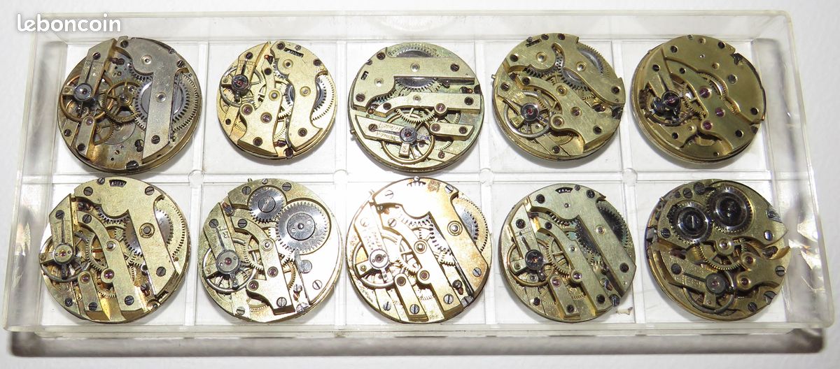 Lot De 6 Mouvements De Montres Anciennes (Gousset/Poche) + Cadrans Et Aiguilles - Occasion