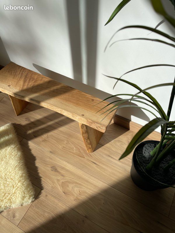 Petit banc en bois support à plantes chêne (image 4)