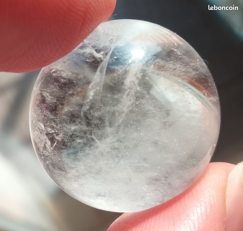 17.2gr 23.1mm sphère (boule) en cristal de roche de Madagascar pierre naturelle sculptée (image 5)