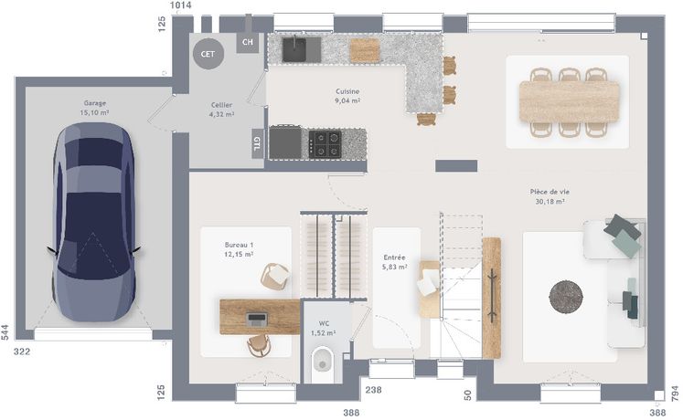 Maison a louer eragny - 7 pièce(s) - 120 m2 - Surfyn