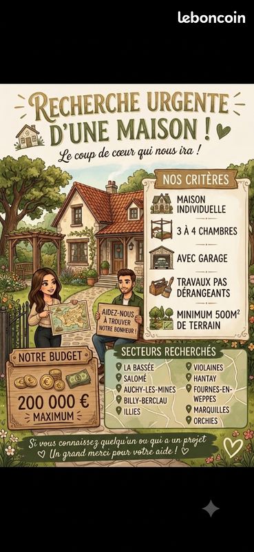 Maison 5 pièces 100 m² · à La Bassée · 100 m² · 200 000 €