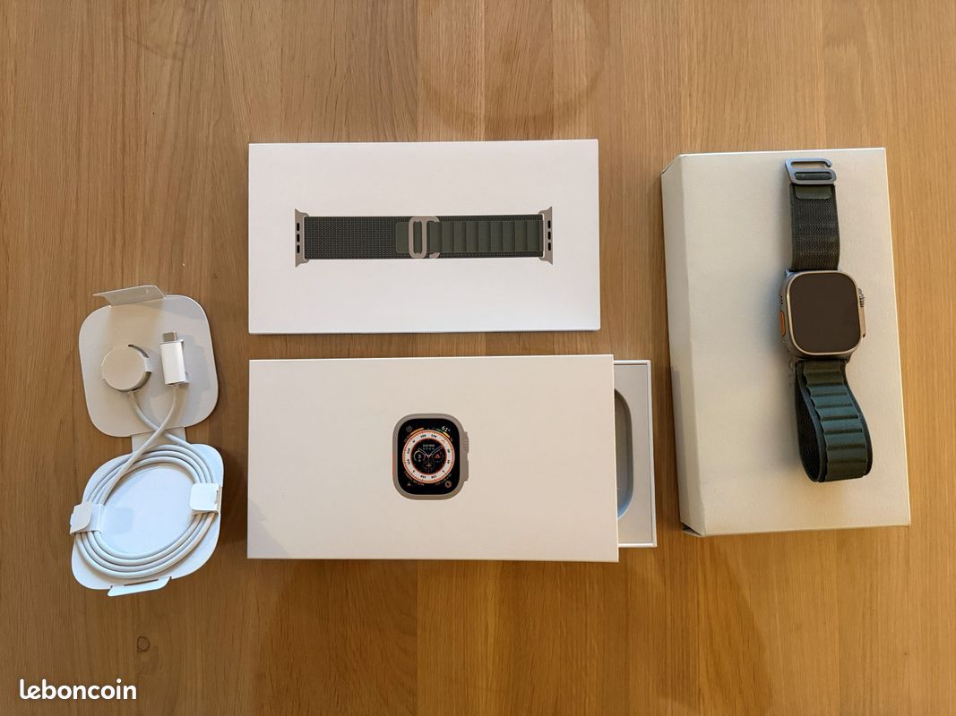 Apple Watch Ultra Titane 49mm boucle alpine vert foncé (image 1)