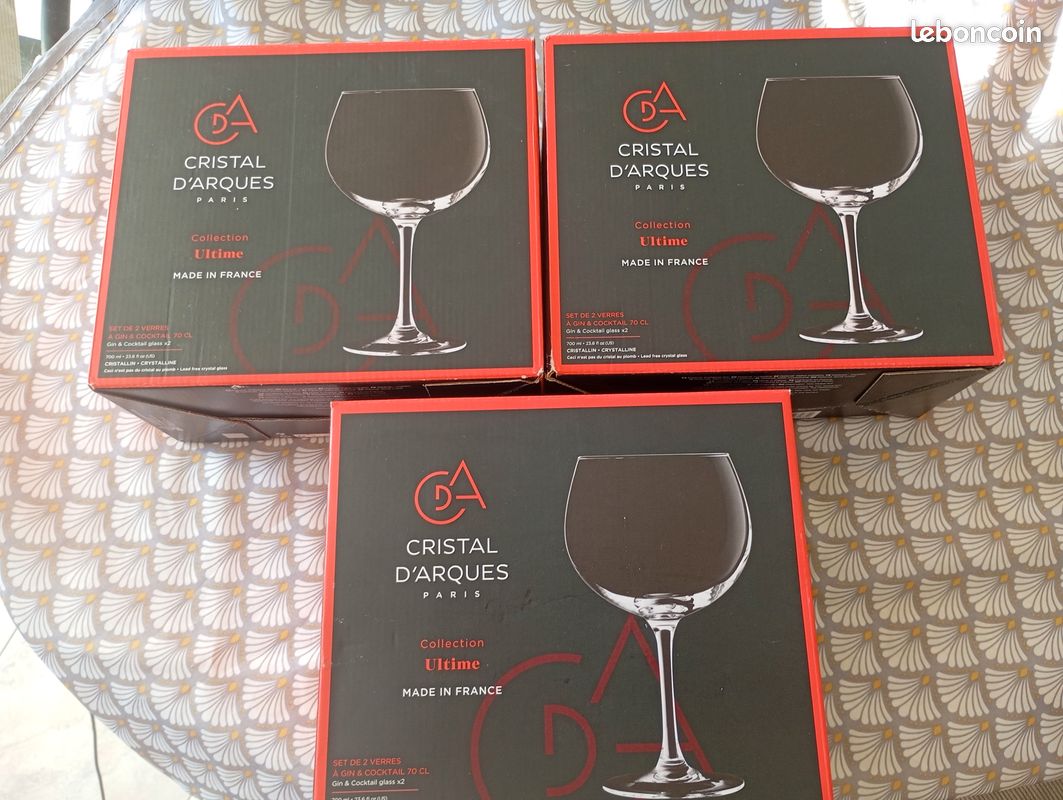 Cristal d'Arques coffret set de verres Gin & Cocktail 70 cl lot neuf à prix réduit (image 1)