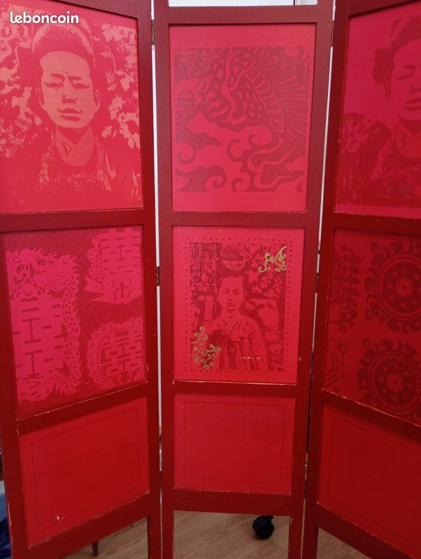 Petit paravent d’inspiration asiatique – 3 pans (image 3)
