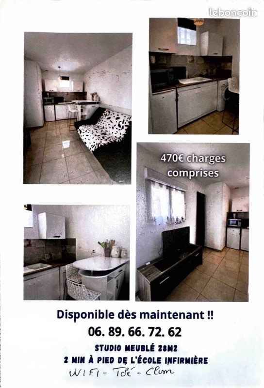 Appartement 1 pièce 28 m² · à Béziers · 28 m² · 470 €/mois