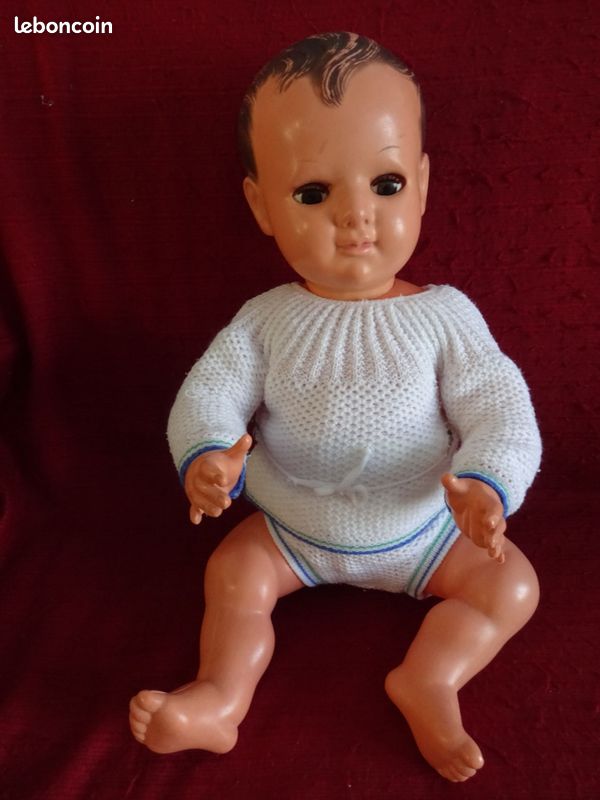Poupon Petit Colin Asiatique 35 Cm - Poupée En Celluloïd Vintage Garçon
