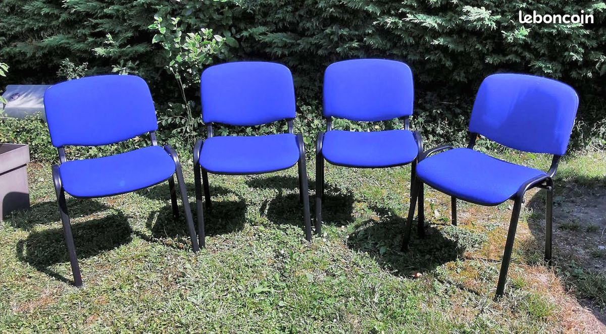 Lot de 4 chaises bleues très bon état (image 1)