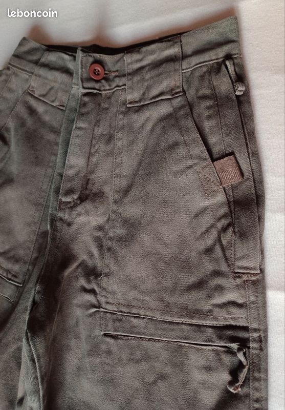 Pantalon 6 ans en coton épais marron (image 2)