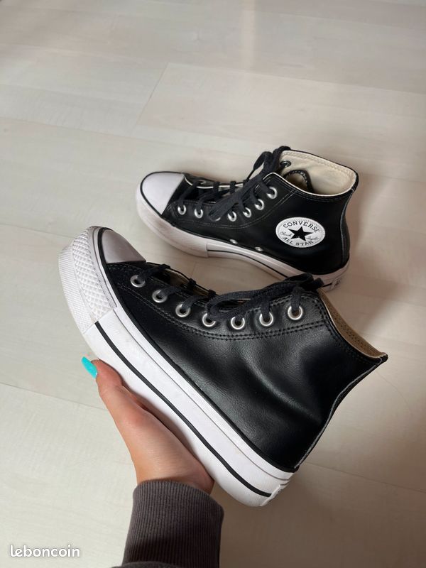 Leather Converse Haute Cuir Plateforme Converse Chuck Taylor All