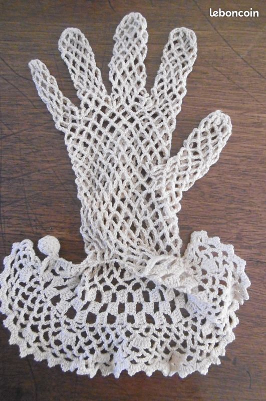 Gants au crochet anciens (image 3)