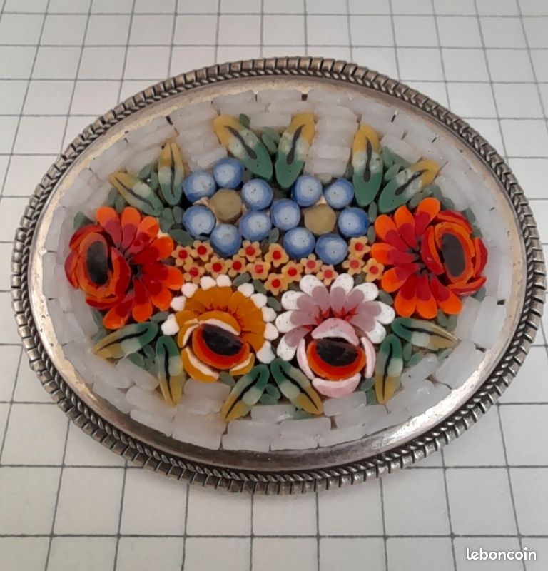 Broche En Verre Vintage Superbe - Occasion, Fabriquée En France