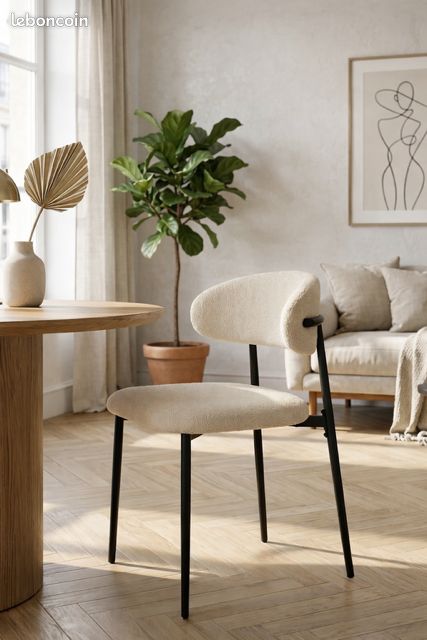 Chaise LUNA Blanche 🤍✨ Design Scandinave Neuve - Salle à Manger (image 2)