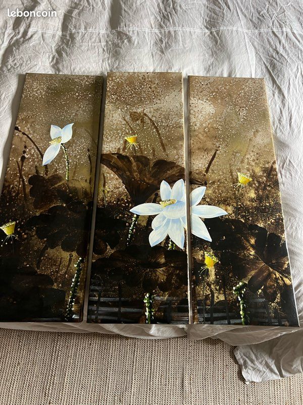 Tableau triptyque floral (image 1)