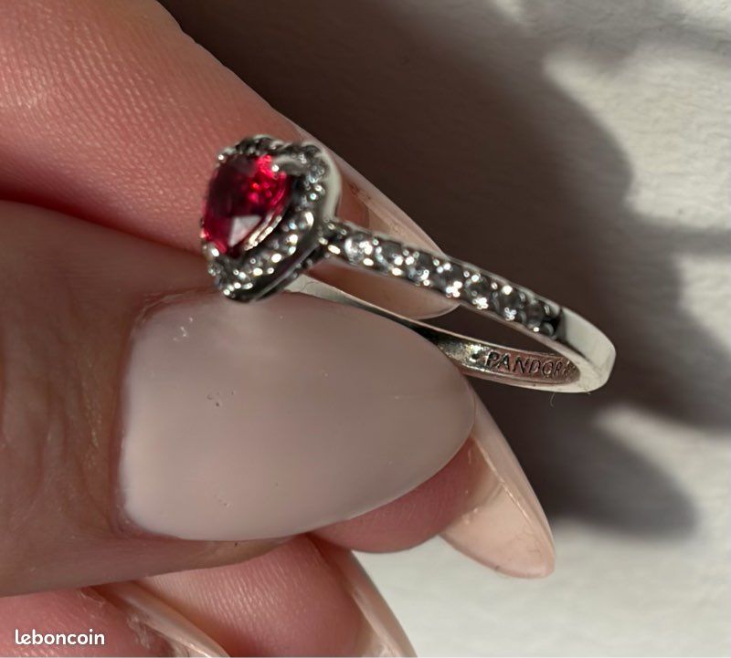 Bague Jonc Ancienne En Argent Massif 925 – Coeur – Taille 54